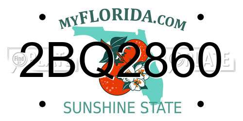 2BQ2860 Florida License Plate