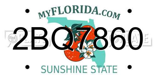 2BQ7860 Florida License Plate