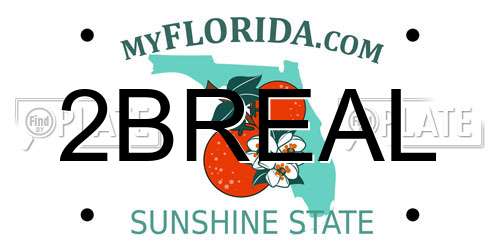 2BREAL Florida License Plate