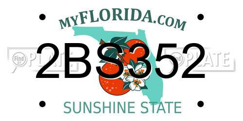 2BS352 Florida License Plate