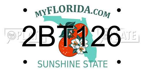 2BT126 Florida License Plate