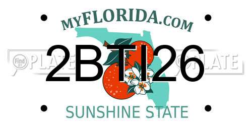 2BTI26 Florida License Plate