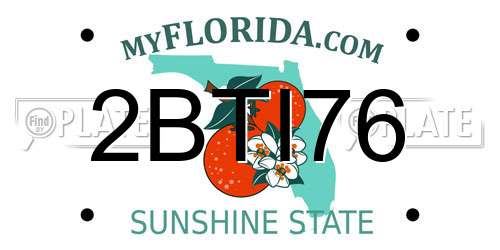 2BTI76 Florida License Plate