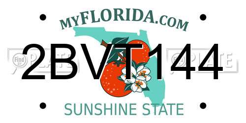 2BVT144 Florida License Plate