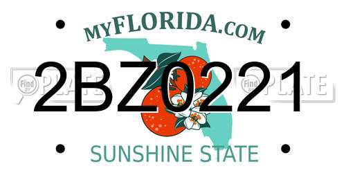 2BZ0221 Florida License Plate