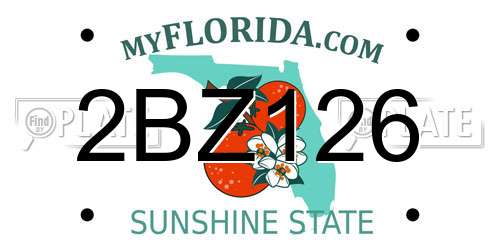 2BZ126 Florida License Plate