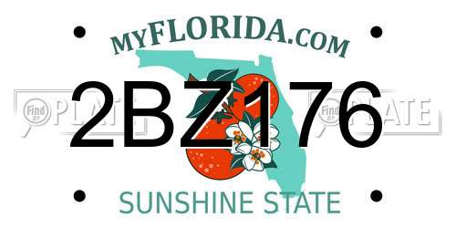 2BZ176 Florida License Plate
