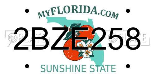 2BZE258 Florida License Plate