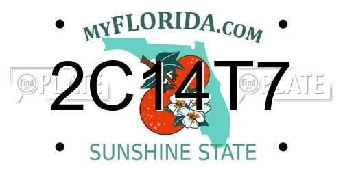 2C14T7 Florida License Plate