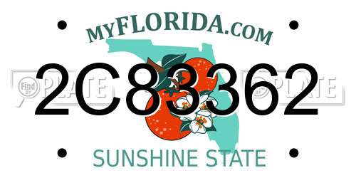 2C83362 Florida License Plate