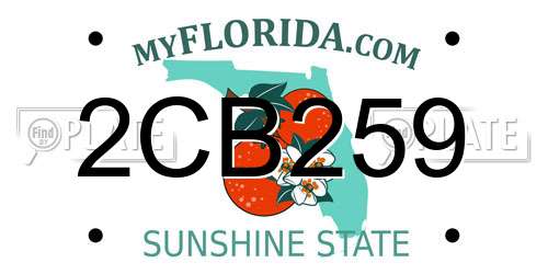 2CB259 Florida License Plate