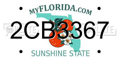 2CB3367 Florida License Plate