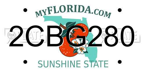 2CBG280 Florida License Plate