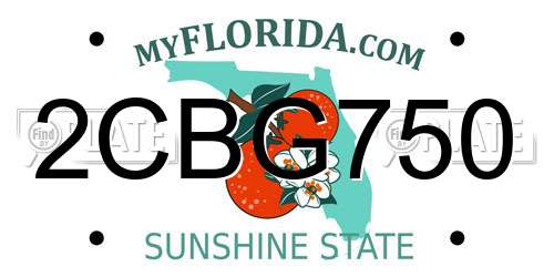2CBG750 Florida License Plate