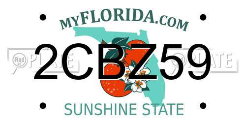 2CBZ59 Florida License Plate
