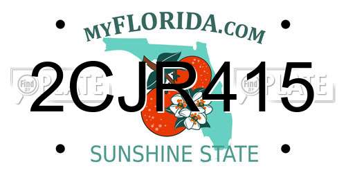 2CJR415 Florida License Plate