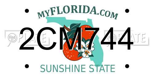 2CM744 Florida License Plate