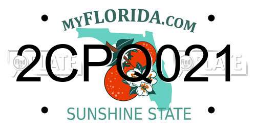 2CPQ021 Florida License Plate