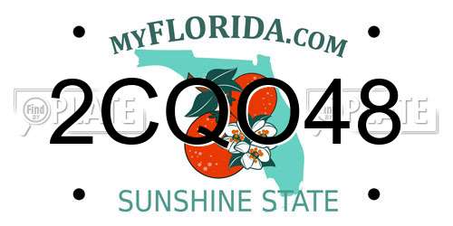 2CQO48 Florida License Plate