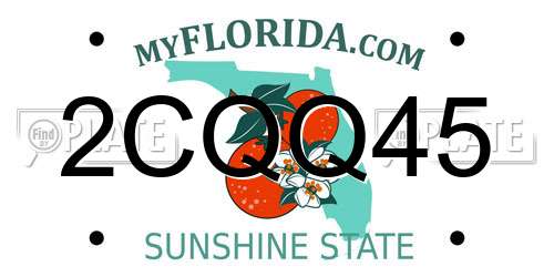 2CQQ45 Florida License Plate