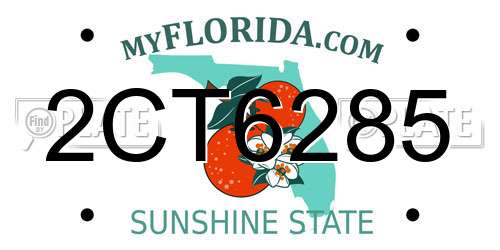 2CT6285 Florida License Plate