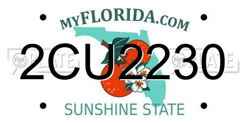 2CU2230 Florida License Plate
