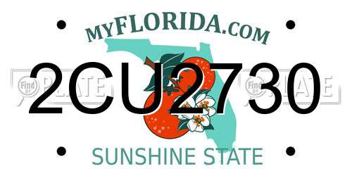 2CU2730 Florida License Plate