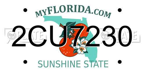 2CU7230 Florida License Plate
