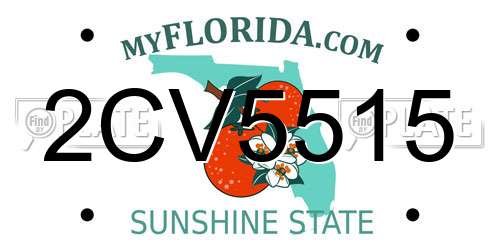 2CV5515 Florida License Plate