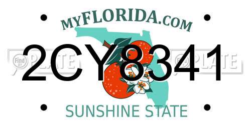 2CY8341 Florida License Plate