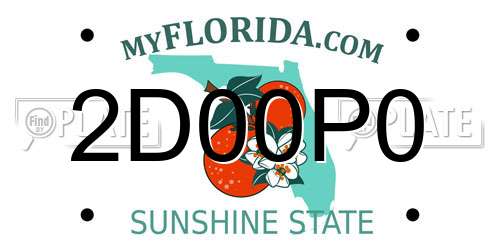 2D00P0 Florida License Plate