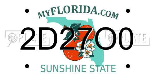 2D27O0 Florida License Plate