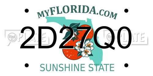 2D27Q0 Florida License Plate