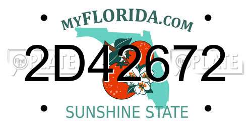 2D42672 Florida License Plate