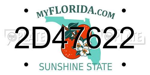 2D47622 Florida License Plate
