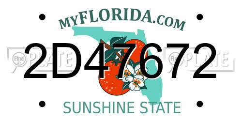 2D47672 Florida License Plate
