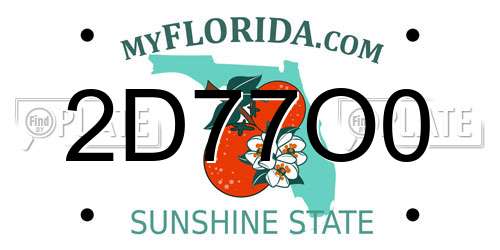 2D77O0 Florida License Plate