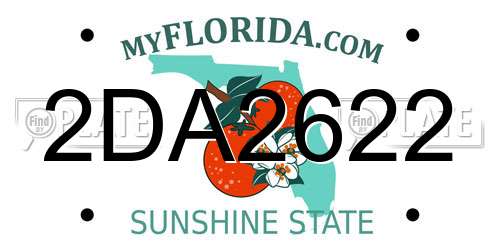2DA2622 Florida License Plate