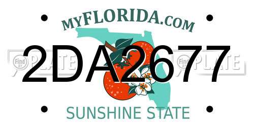 2DA2677 Florida License Plate