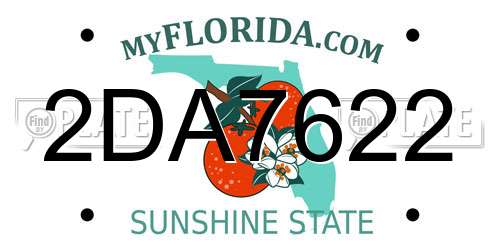 2DA7622 Florida License Plate