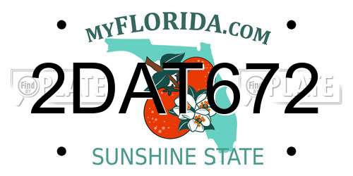 2DAT672 Florida License Plate