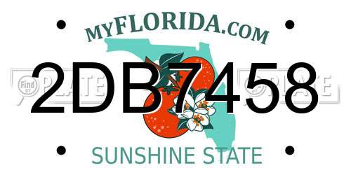 2DB7458 Florida License Plate