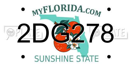 2DG278 Florida License Plate