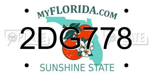 2DG778 Florida License Plate