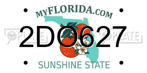 2DO627 Florida License Plate