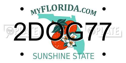 2DOG77 Florida License Plate