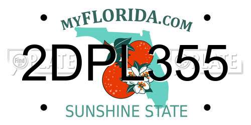 2DPL355 Florida License Plate