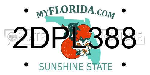 2DPL388 Florida License Plate