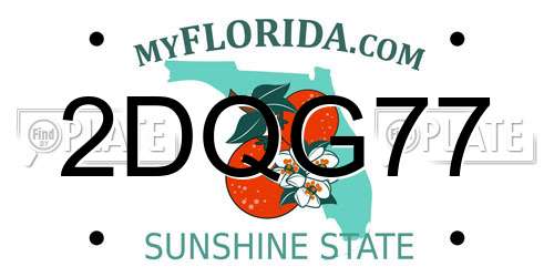 2DQG77 Florida License Plate