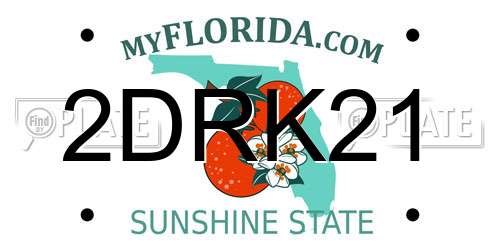 2DRK21 Florida License Plate